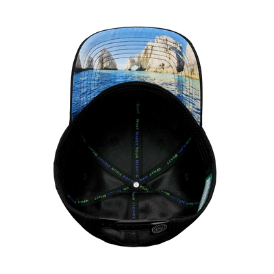 Cabo - 6 Panel - AirMesh - Atheltic Fit - Black - Fabric Back (Unisex)