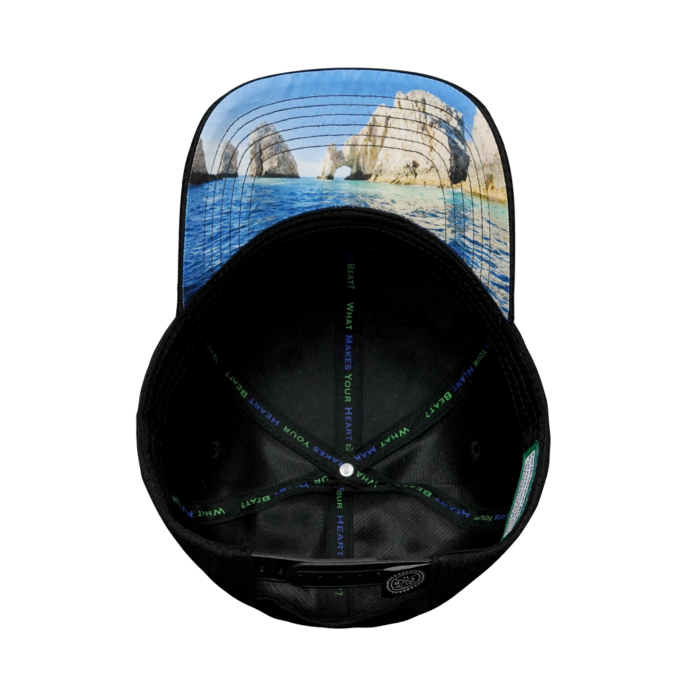 Cabo - 6 Panel - AirMesh - Atheltic Fit - Black - Fabric Back (Unisex)