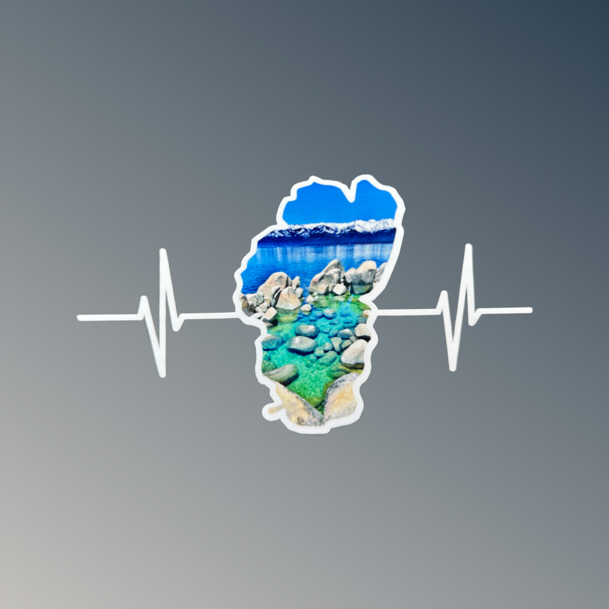 Tahoe Heartbeat - Decal - Sand Harbor