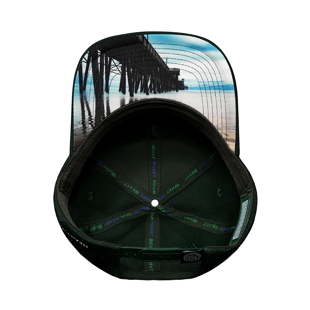 Oceanside "Oside" - 6 Panel - Cork - Green / Black - Fabric Back (Unisex)