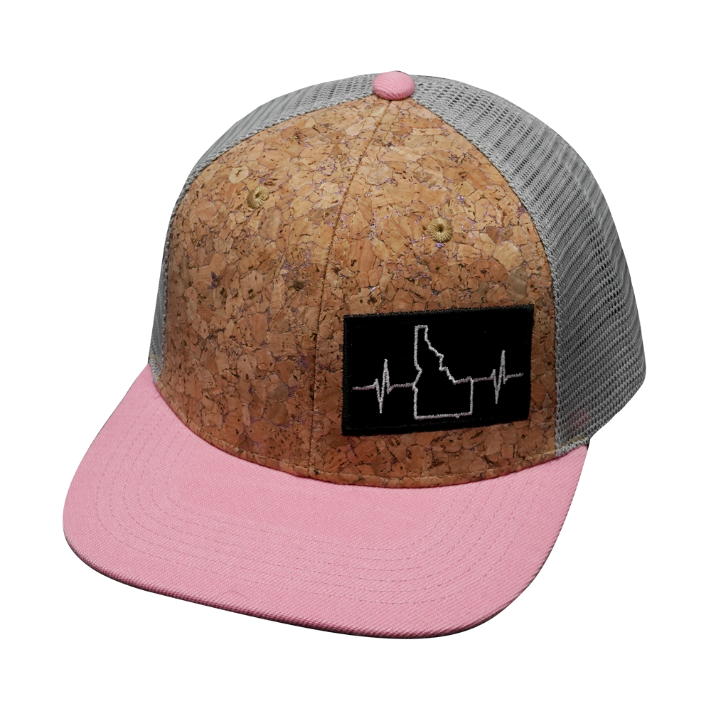 Idaho - 6 Panel - Cork - Pink / Gray - Trucker Mesh (Unisex)