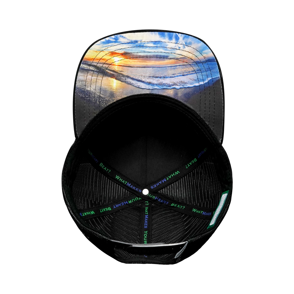 California - 5 Panel - Quilted - Black - Trucker Mesh (Unisex)