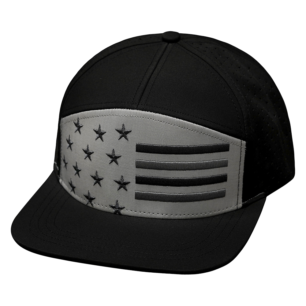 Flag - 7 Panel - Black / Gray - Laser Mesh (Unisex)