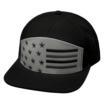 Flag - 7 Panel - Black / Gray - Laser Mesh (Unisex)