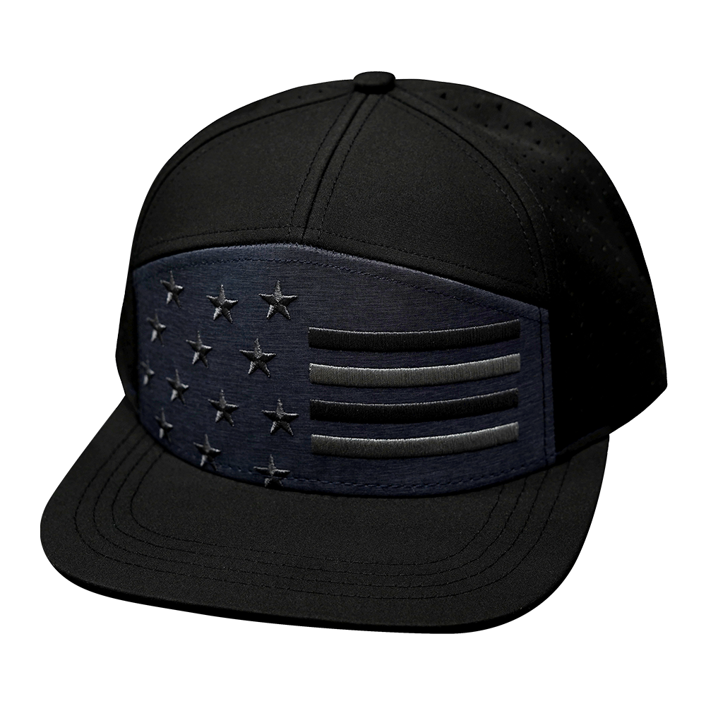 Flag - 7 Panel - Black / Ocean Blue - Laser Mesh (Unisex)