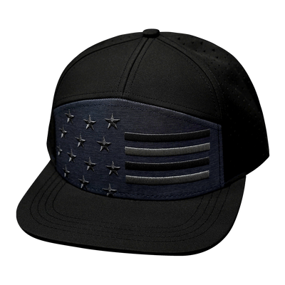 Flag - 7 Panel - Black / Ocean Blue - Laser Mesh (Unisex)