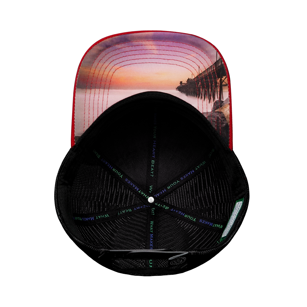 Oceanside "Oside" - 6 Panel - Cork - Red / Black - Trucker Mesh (Unisex)