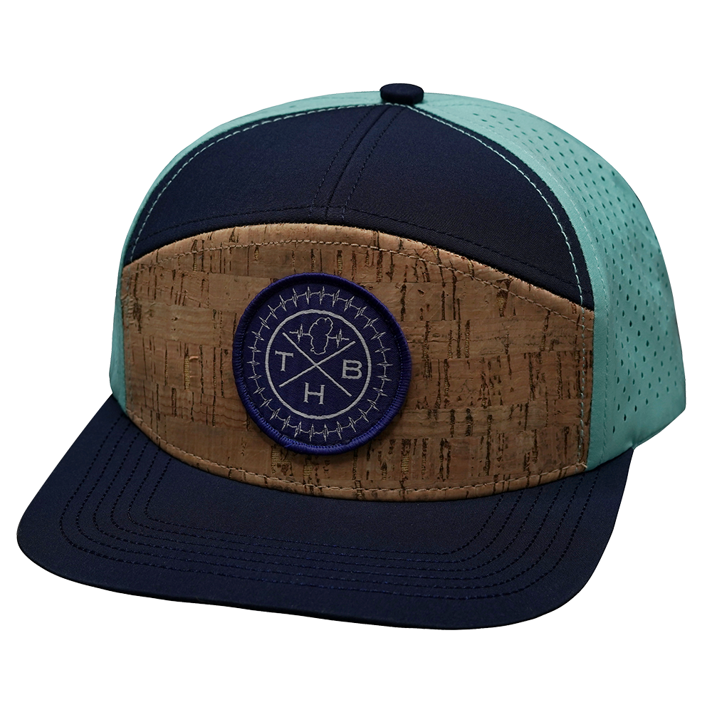 THB - 7 Panel - Cork - Navy / Teal - Laser Mesh (Unisex)