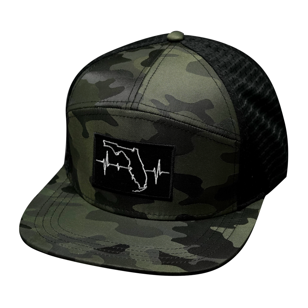 Florida - 7 Panel - Green Camo / Black - Jersey Mesh (Unisex)