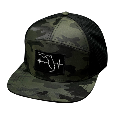 Florida - 7 Panel - Green Camo / Black - Jersey Mesh (Unisex)