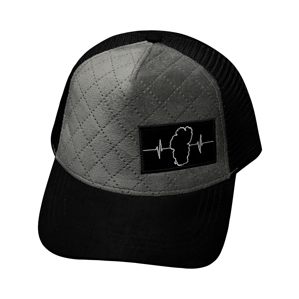 Tahoe - 5 Panel - Quilted Velvet - Black / Gray - Trucker Mesh (Unisex)