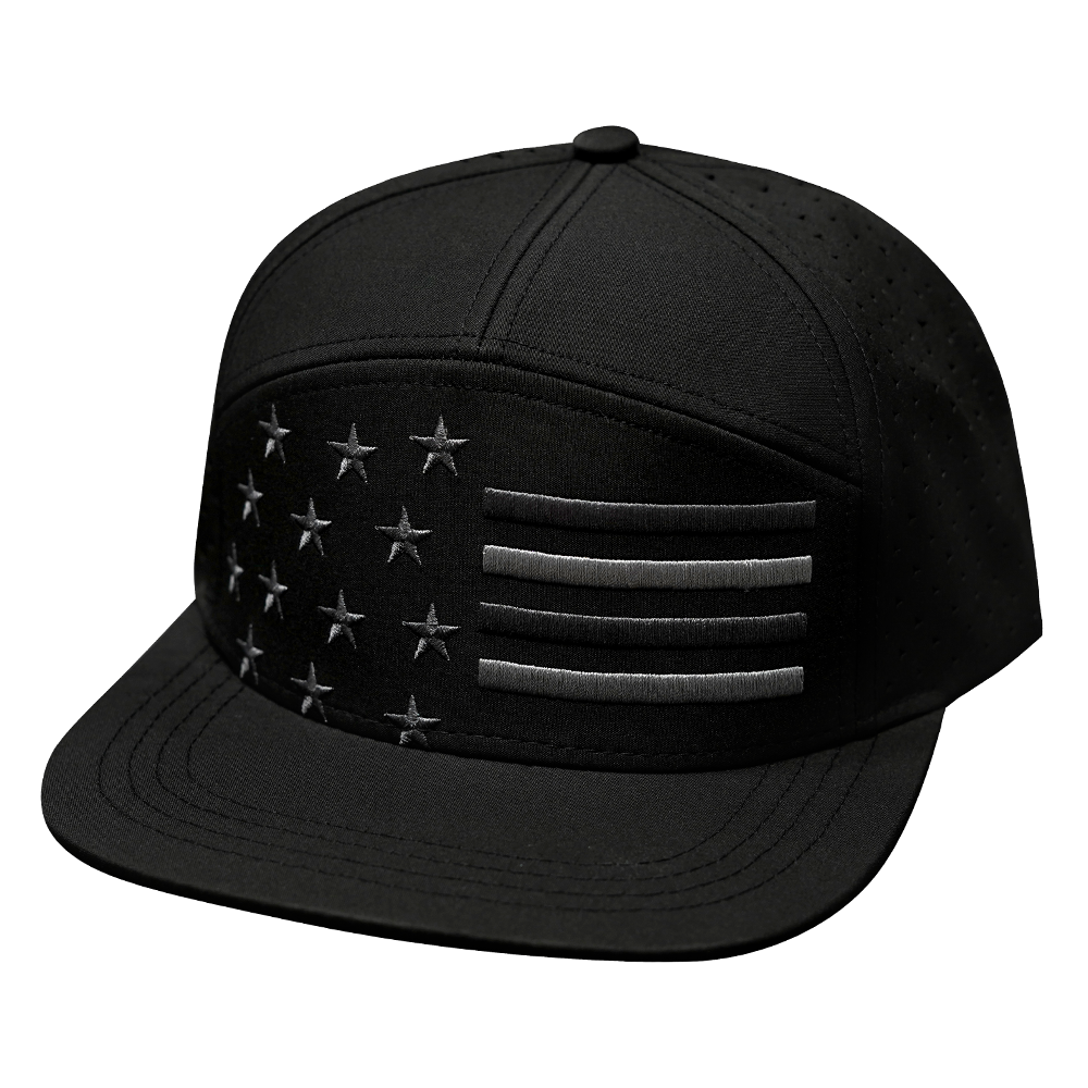 Flag - 7 Panel - Black - Laser Mesh (Unisex)