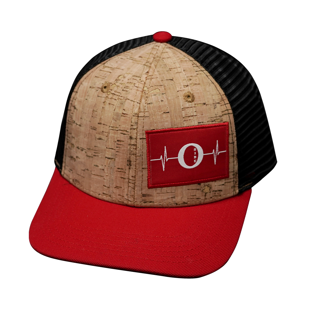 Oceanside "Oside" - 6 Panel - Cork - Red / Black - Trucker Mesh (Unisex)
