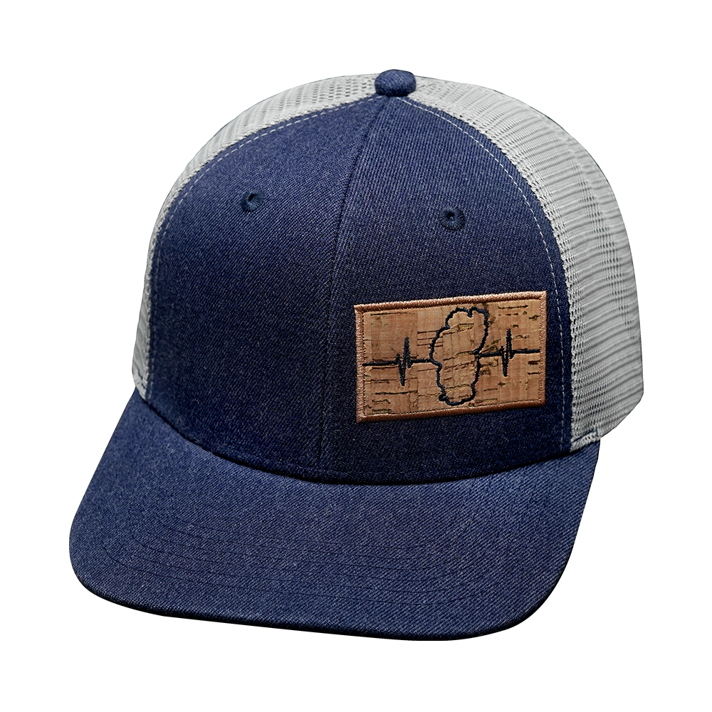 Tahoe - 6 Panel - Heather Navy / Gray - Trucker Mesh (Unisex)