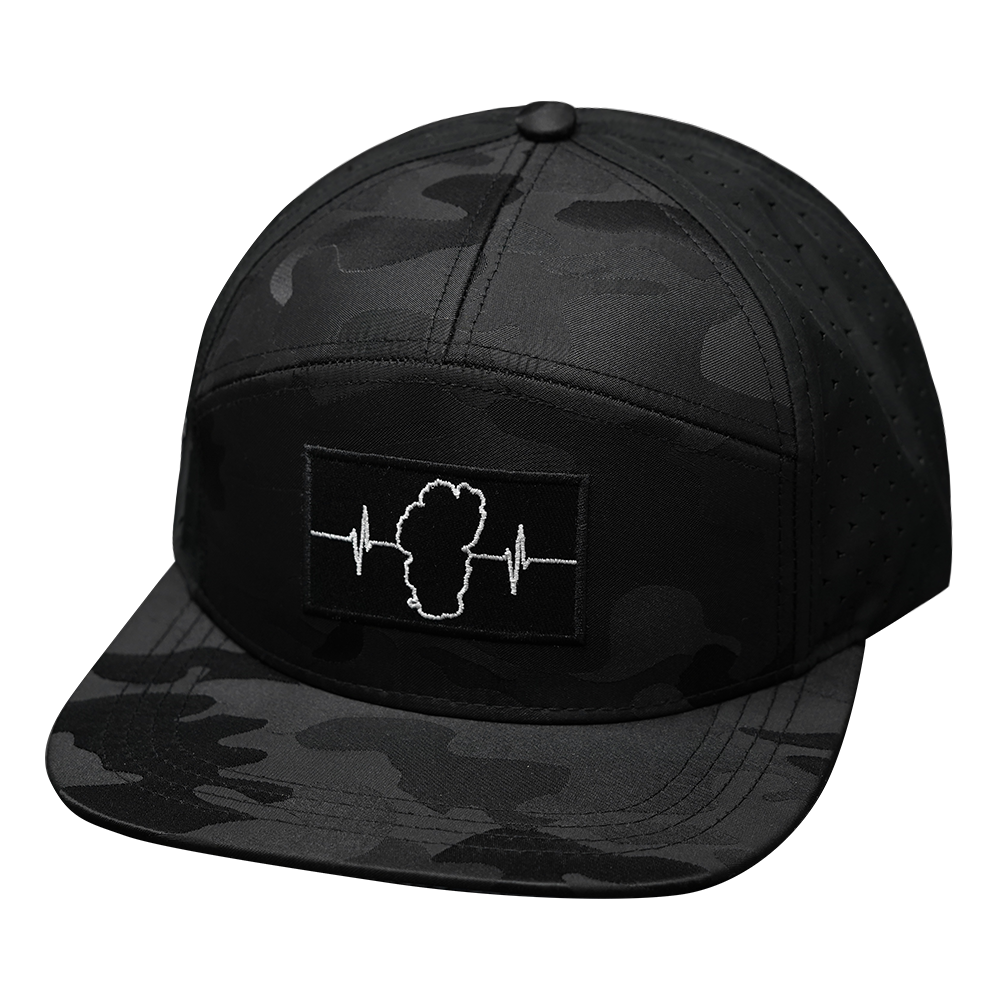 Tahoe - 7 Panel - Black Camo / Black - Laser Mesh (Unisex)