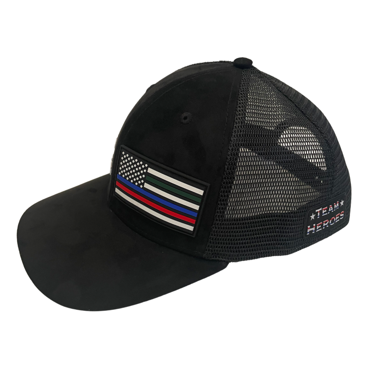 Team Heroes - 6 Panel - Suede - Black - Trucker Mesh (Unisex)