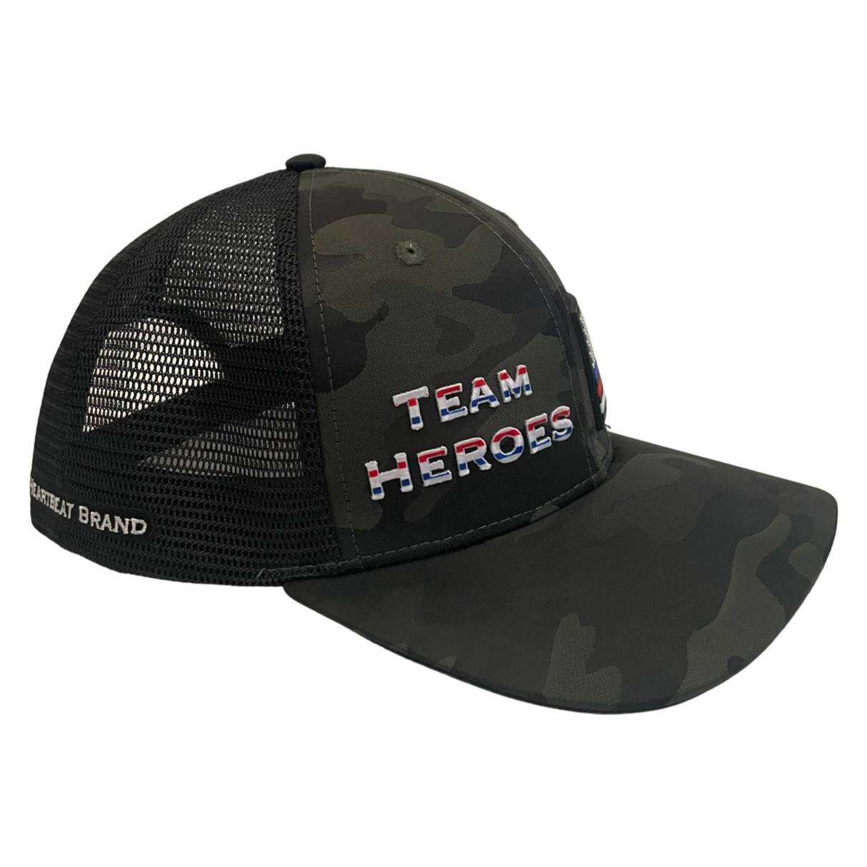 **YOUTH** Team Heroes - 6 Panel - Green Camo / Black - Trucker Mesh (Unisex)