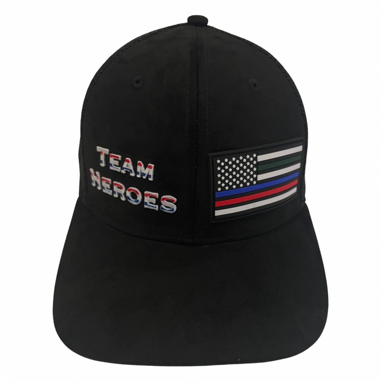 Team Heroes - 6 Panel - Suede - Black - Trucker Mesh (Unisex)
