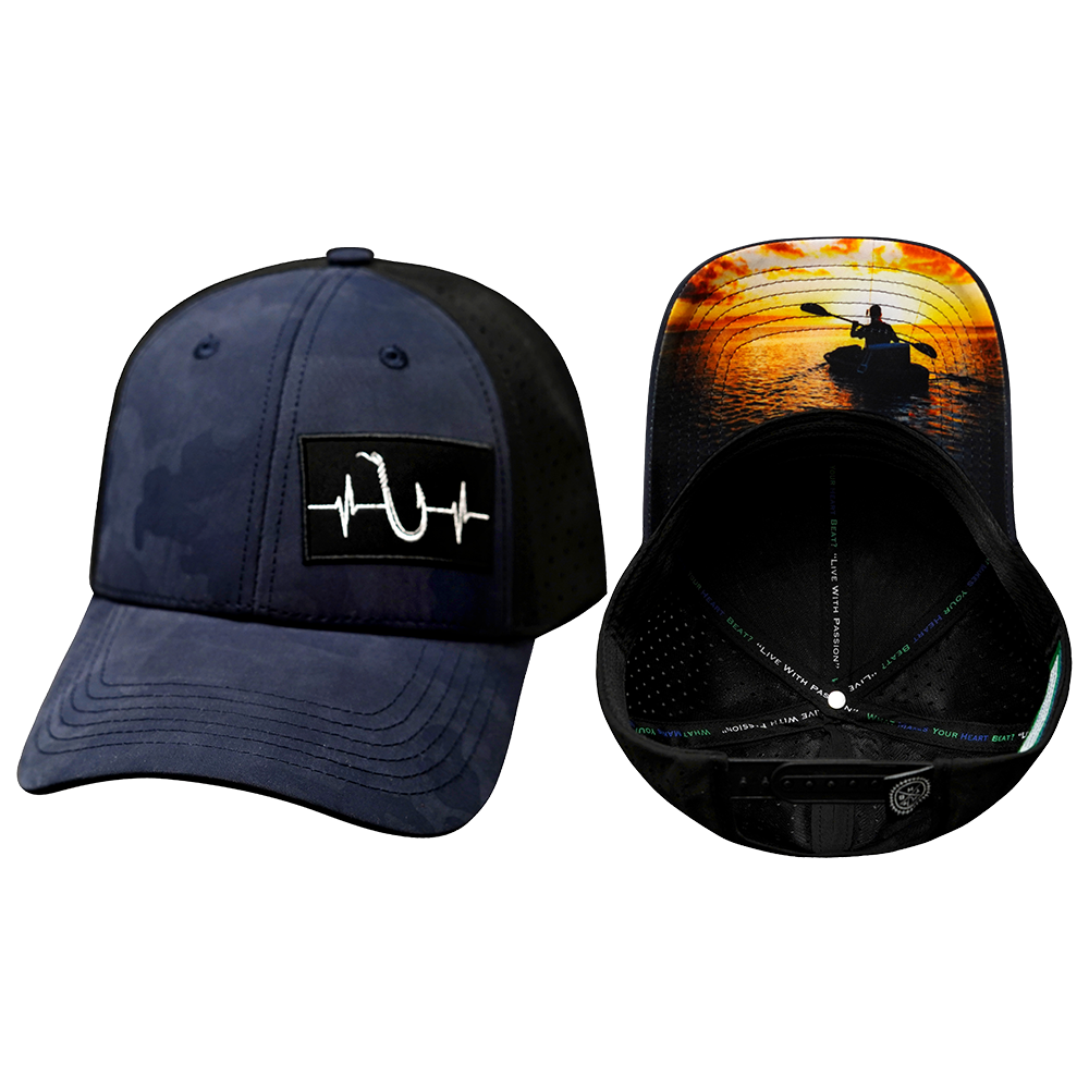 Fishing - 6 Panel - Shallow Fit - Pony Tail - Soft Navy Camo / Black (Unisex)