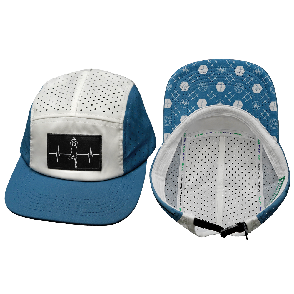 Yoga - 5 Panel - Sporty - Unstructured - Pony Tail - Light Blue / White (Unisex)