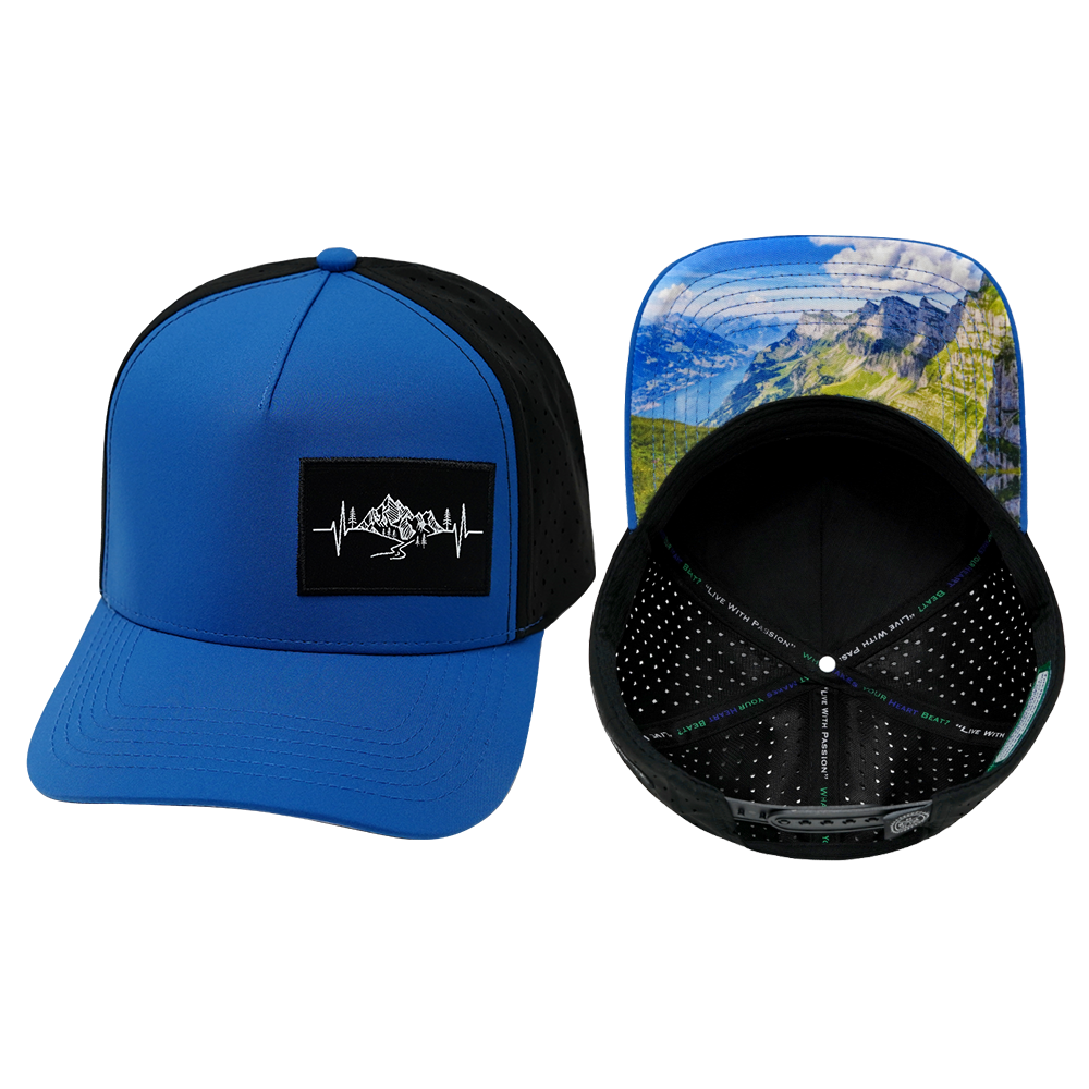 Mountains - 5 Panel - Structured - Royal Blue / Black (Unisex)