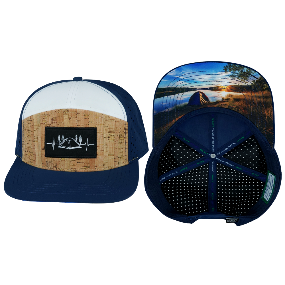 Camping - 7 Panel - Cork - Navy / White (Unisex)