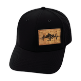 Mountains - 6 Panel - Black - Laser Mesh (Unisex)