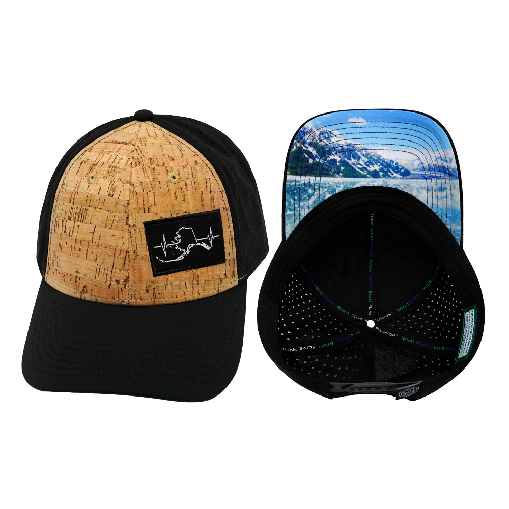 Alaska - 6 Panel - Shallow Fit - Pony Tail - Cork - Black (Unisex)