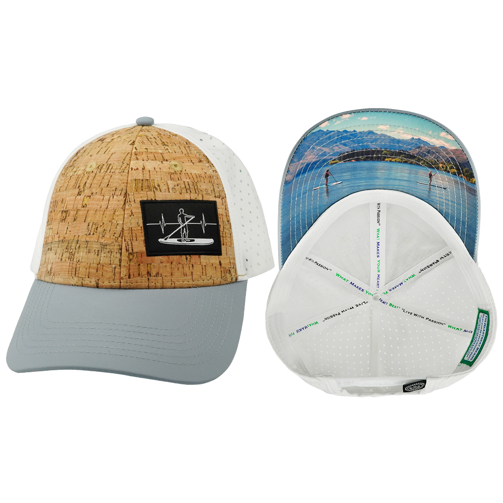 Paddle Board - 6 Panel - Shallow Fit - Pony Tail - Cork - Gray / White (Unisex)