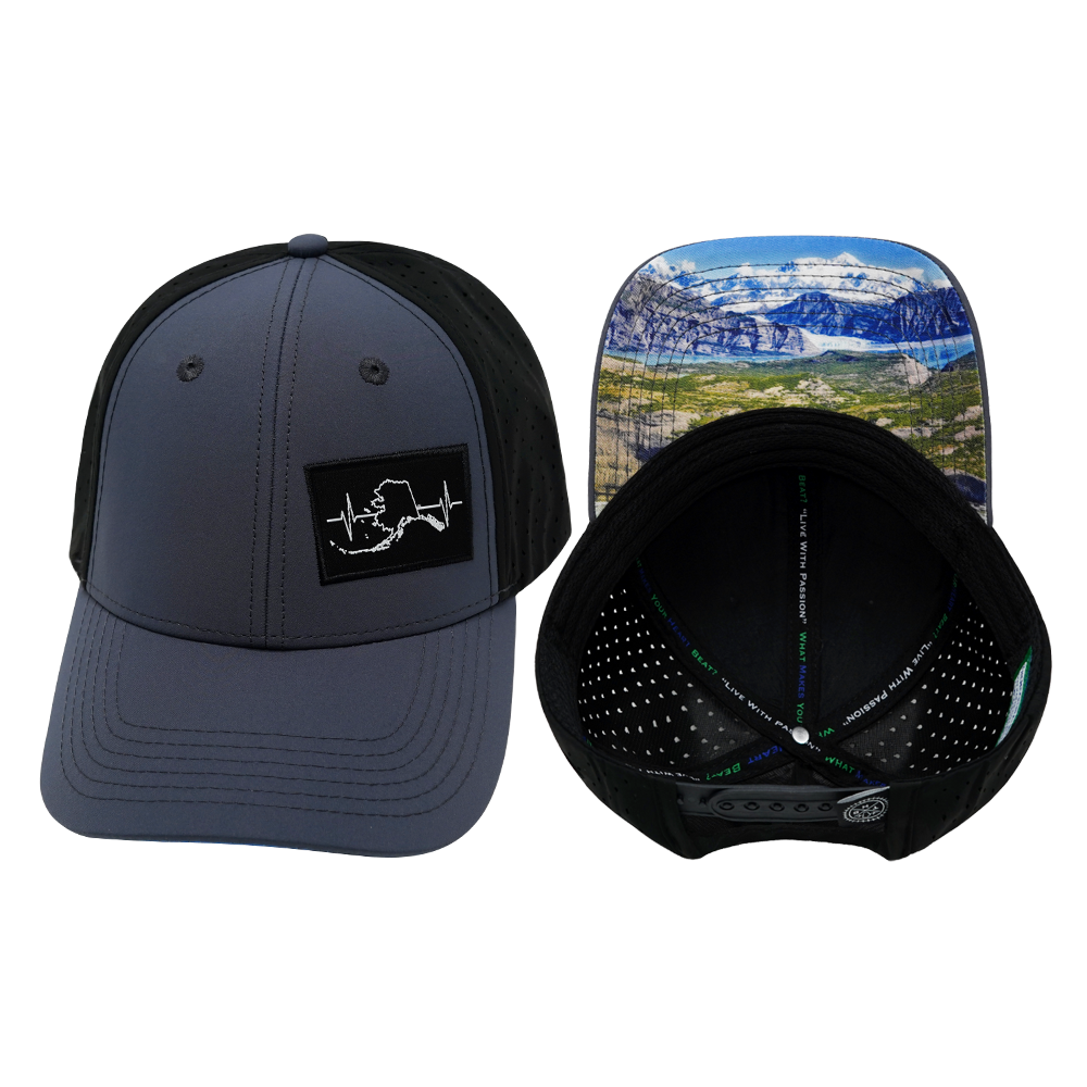 Alaska - 6 Panel - Shallow Fit - Pony Tail - Charcoal / Black (Unisex)