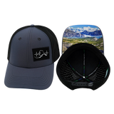 Alaska - 6 Panel - Shallow Fit - Pony Tail - Charcoal / Black (Unisex)