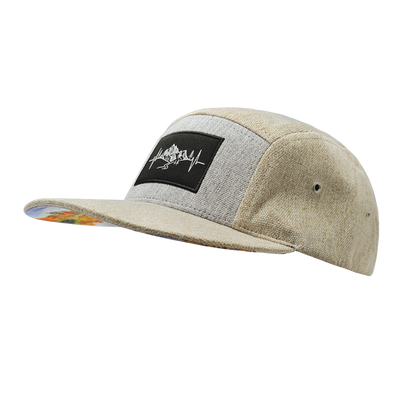 Mountains - 5 Panel - Unstructured - Cream Hemp / Gray Hemp - Fabric Back (Unisex)