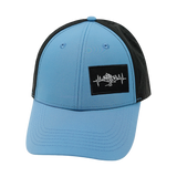 Mountains - 6 Panel - Shallow Fit - Pony Tail - Blue / Black - Laser Mesh (Unisex)