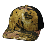 Blank 6 Panel hat — Maple Leaf Camo / Black, Laser Mesh