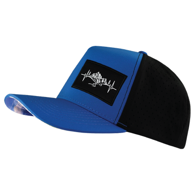 Mountains - 5 Panel - Structured - Royal Blue / Black - Laser Mesh (Unisex)