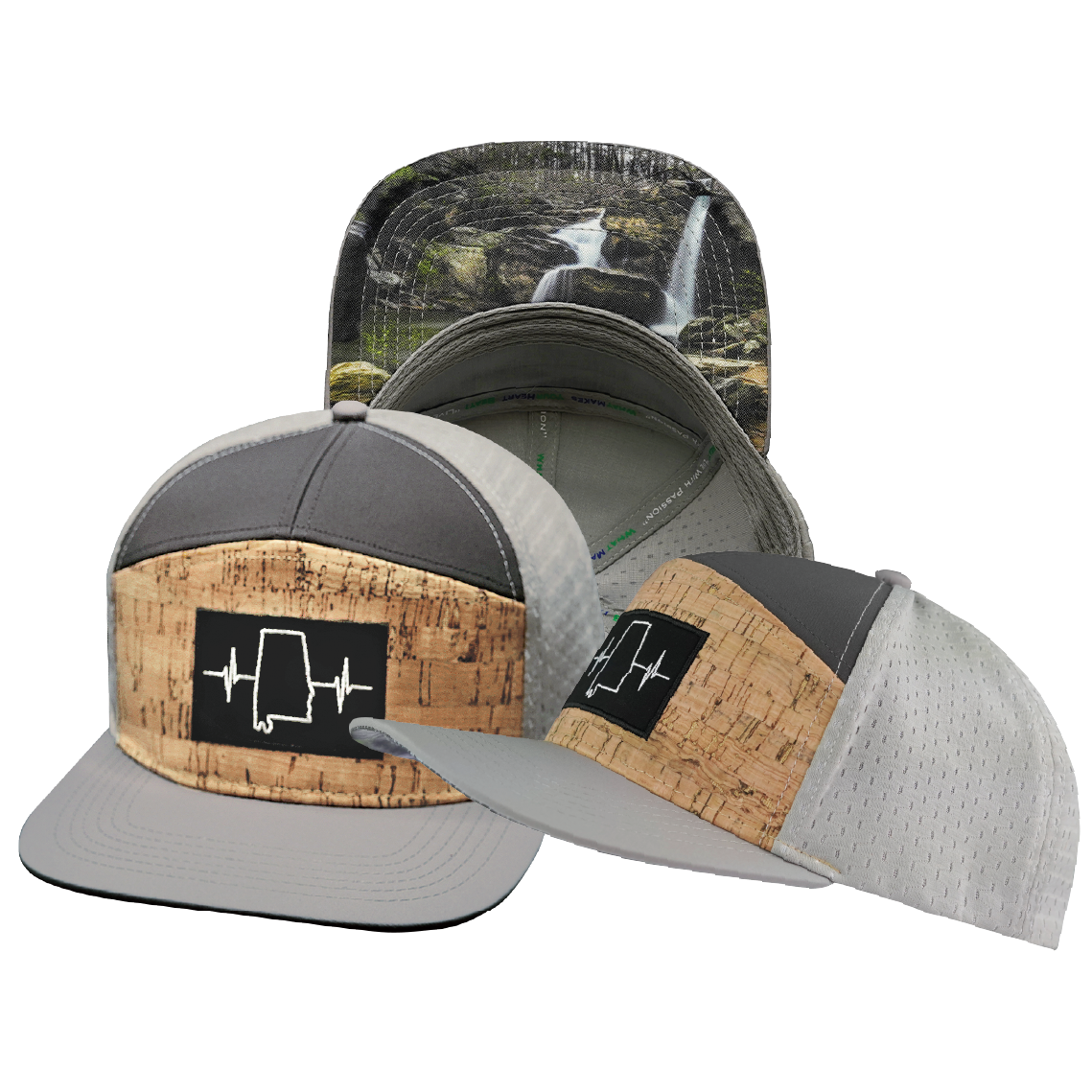 Alabama - 7 Panel - Cork - Gray / Charcoal - Jersey Mesh (Unisex)