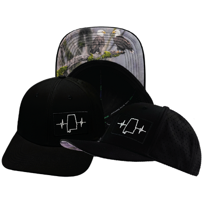 Alabama - 6 Panel - Black - Laser Mesh (Unisex)