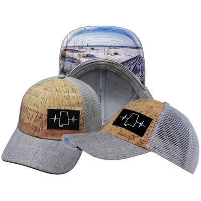 Alabama - 6 Panel - Shallow Fit - Cork - Heather Gray / Gray - Trucker Mesh (Unisex)