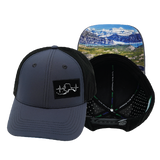Alaska - 6 Panel - Shallow Fit - Pony Tail - Charcoal / Black (Unisex)
