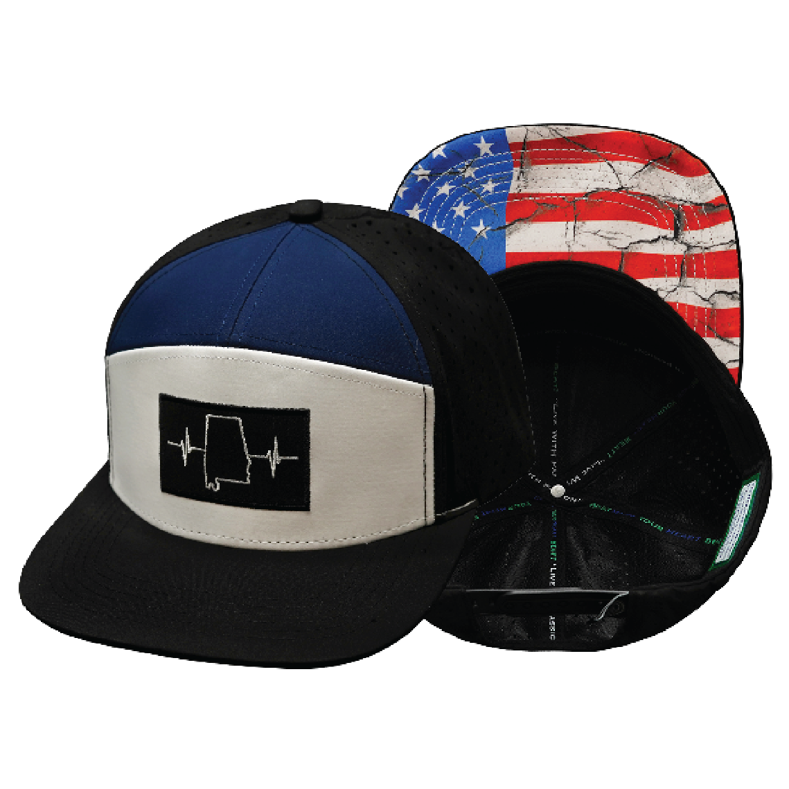 Alabama - 7 Panel - Black / White / Navy (Unisex)