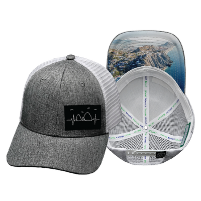 Cabo - 6 Panel - Shallow Fit - Gray / White - Trucker Mesh (Unisex)