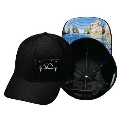Cabo - 6 Panel - AirMesh - Atheltic Fit - Black - Fabric Back (Unisex)