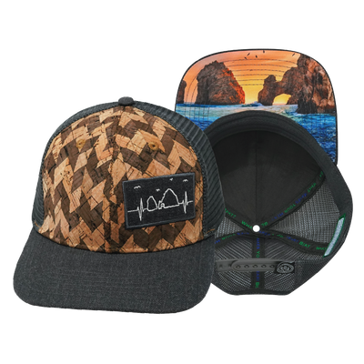 Cabo - 6 Panel - Cork - Charcoal Gray - Trucker Mesh (Unisex)