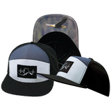 Alaska - 7 Panel - Black / Gray / Charcoal - Laser Mesh (Unisex)