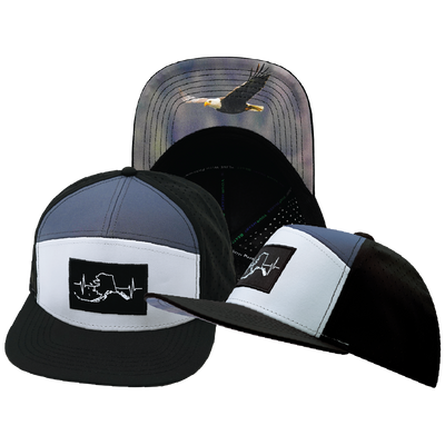 Alaska - 7 Panel - Black / Gray / Charcoal - Laser Mesh (Unisex)