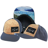 Alaska - 6 Panel - Cork - Charcoal - Laser Mesh (Unisex)