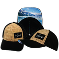 Alaska - 6 Panel - Shallow Fit - Pony Tail - Cork - Black - Laser Mesh (Unisex)