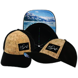 Alaska - 6 Panel - Shallow Fit - Pony Tail - Cork - Black - Laser Mesh (Unisex)