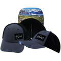 Alaska - 6 Panel - Shallow Fit - Pony Tail - Charcoal / Black - Laser Mesh (Unisex)
