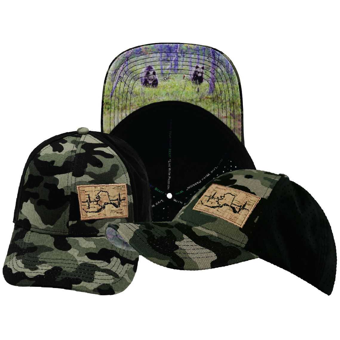 Alaska - 6 Panel - Shallow Fit - Pony Tail - Camo / Black - Soft Trucker Mesh (Unisex)